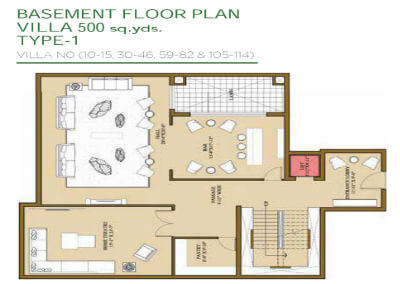 ATS Pristine Golf Villas Basement Floor Plan